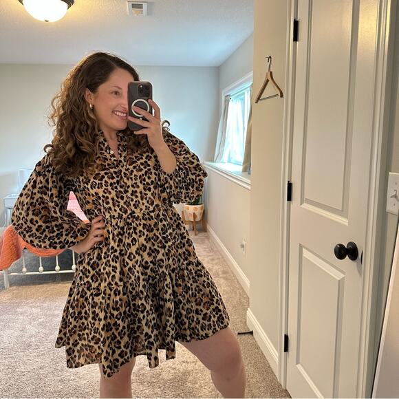 Tuckernuck Mille Resort & Travel Brown Leopard Cheetah Animal Mini Dress XS - Picture 3 of 12